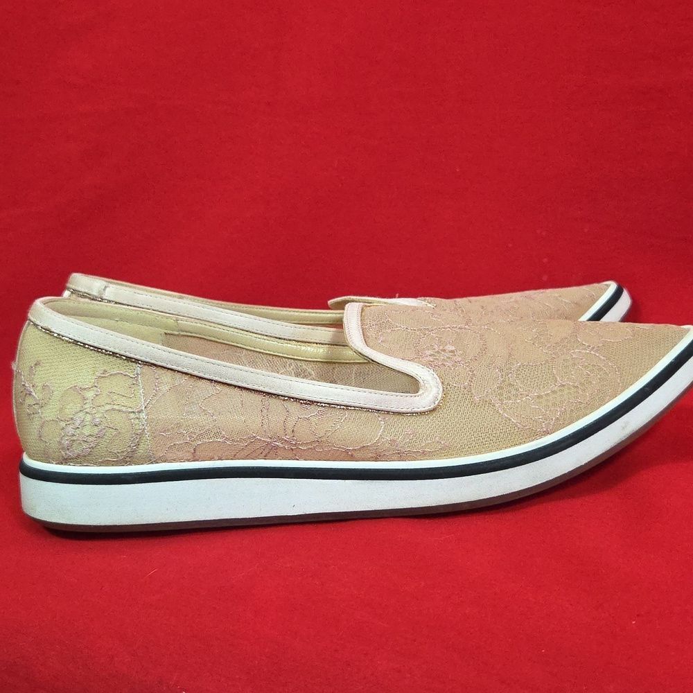 NICHOLAS KIRKWOOD Floral Lace‎ Loafers Beige Womens Size 38 US 7.5